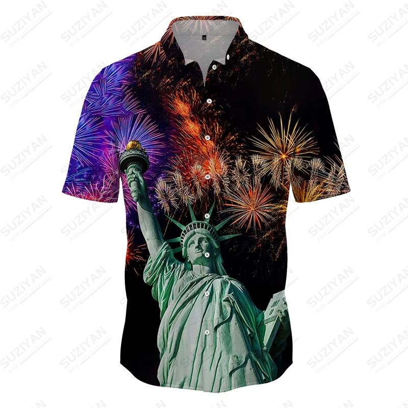 Men's Statue of Liberty 3D Printing Top Summer Fashion Classic Lapel Shirt Button Design Loose Short Sleeve Clothing
Men's Statue of Liberty 3D Printing Top Summer Fashion Classic Lapel Shirt Button Design Loose Short Sleeve Clothing