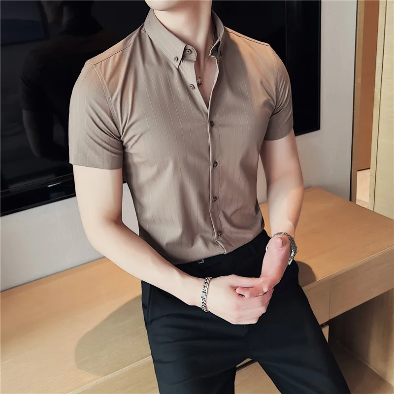 Summer Men's Short Sleeve Shirt Luxurious Non iron Solid Color Business Casual High Quality Polo Neck Solid Color Brand T-shirt
Summer Men's Short Sleeve Shirt Luxurious Non iron Solid Color Business Casual High Quality Polo Neck Solid Color Brand T-shirt