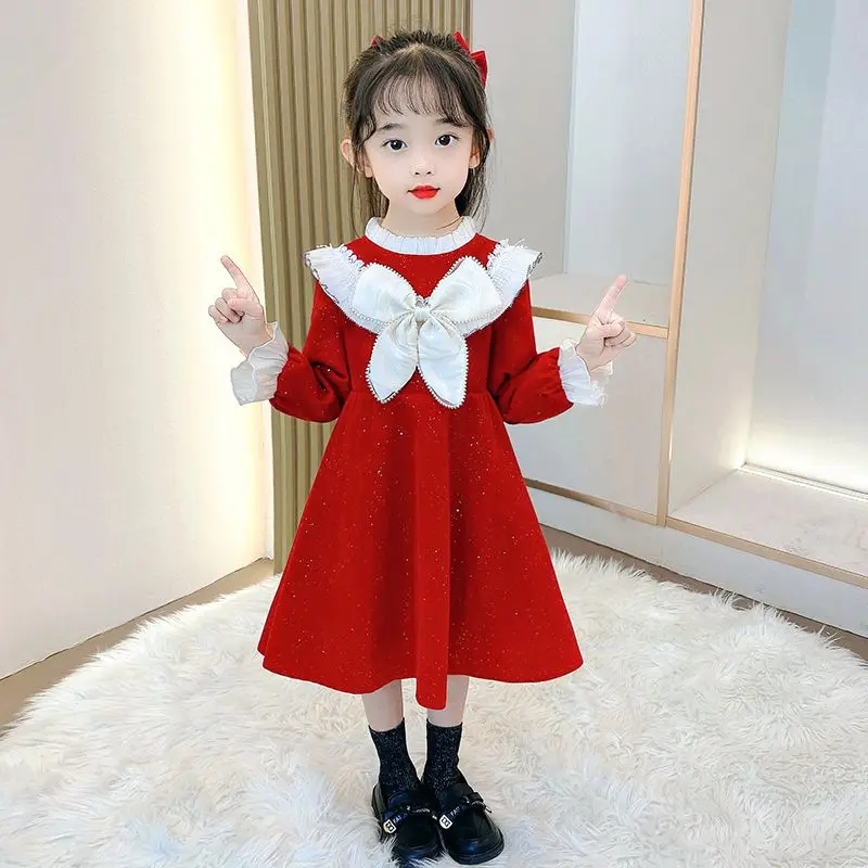Girls Dress Autumn Winter Long Sleeve 2023 New Foreign Princess Dress Children's Red Skirt Winter High-end
Girls Dress Autumn Winter Long Sleeve 2023 New Foreign Princess Dress Children's Red Skirt Winter High-end