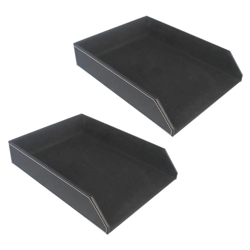 2X PU Leather Collection Letter Tray, Document Desk Organizer,Stackable Office File Document Tray Holder (Black)
2X PU Leather Collection Letter Tray, Document Desk Organizer,Stackable Office File Document Tray Holder (Black)