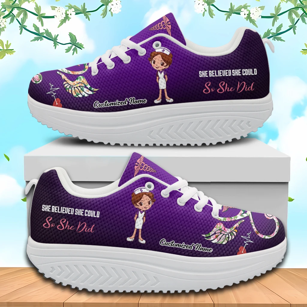 INSTANTARTS Height Increasing Nurse Shoes Nurse Girls Pattern Lace-up Mesh Swing Sneakers for Women Outdoor Non-Slip Footwear
INSTANTARTS Height Increasing Nurse Shoes Nurse Girls Pattern Lace-up Mesh Swing Sneakers for Women Outdoor Non-Slip Footwear