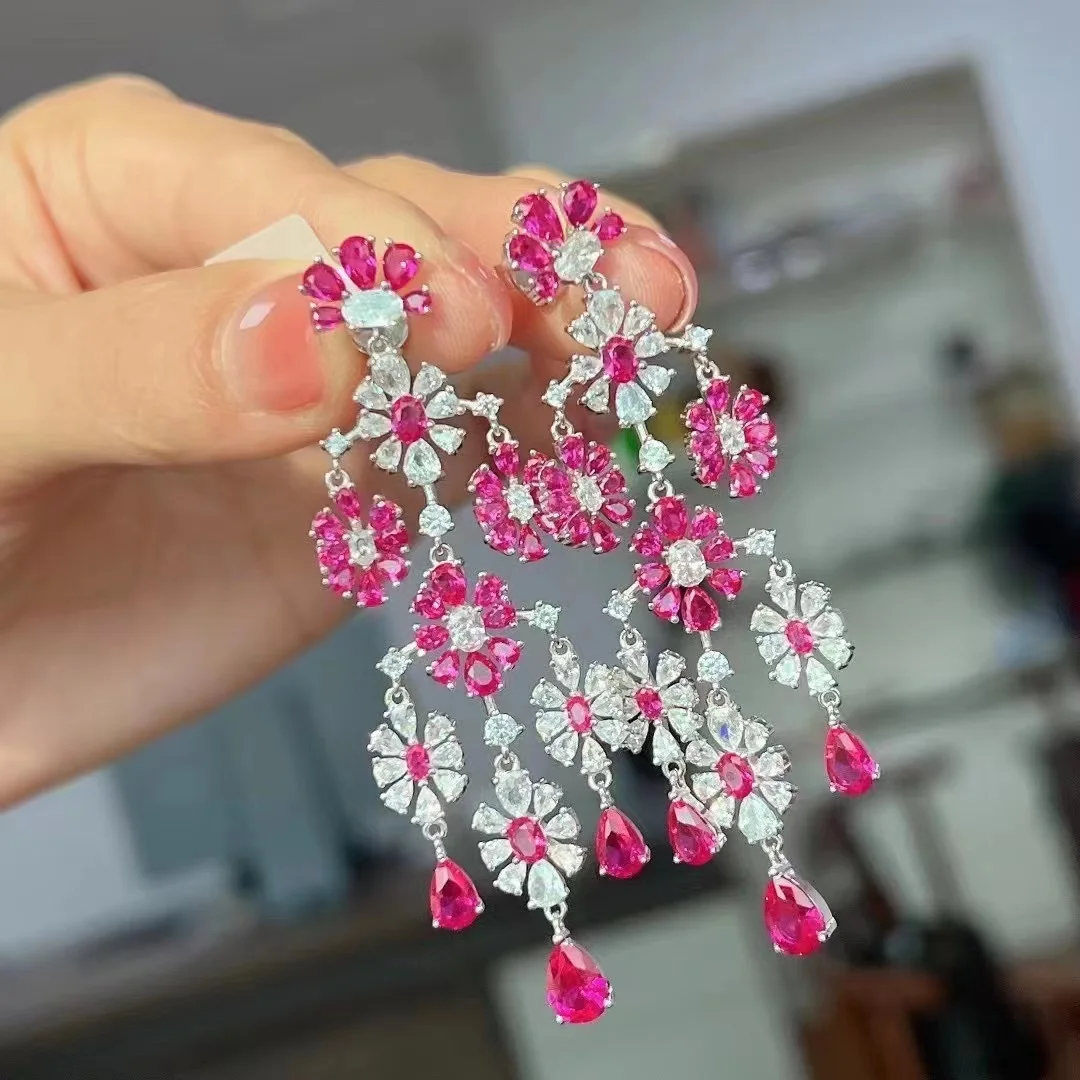 luxury jewelry cubic zircon flower drop earring long 925 sterling silver fine women jewelry for party wedding free shipping
luxury jewelry cubic zircon flower drop earring long 925 sterling silver fine women jewelry for party wedding free shipping