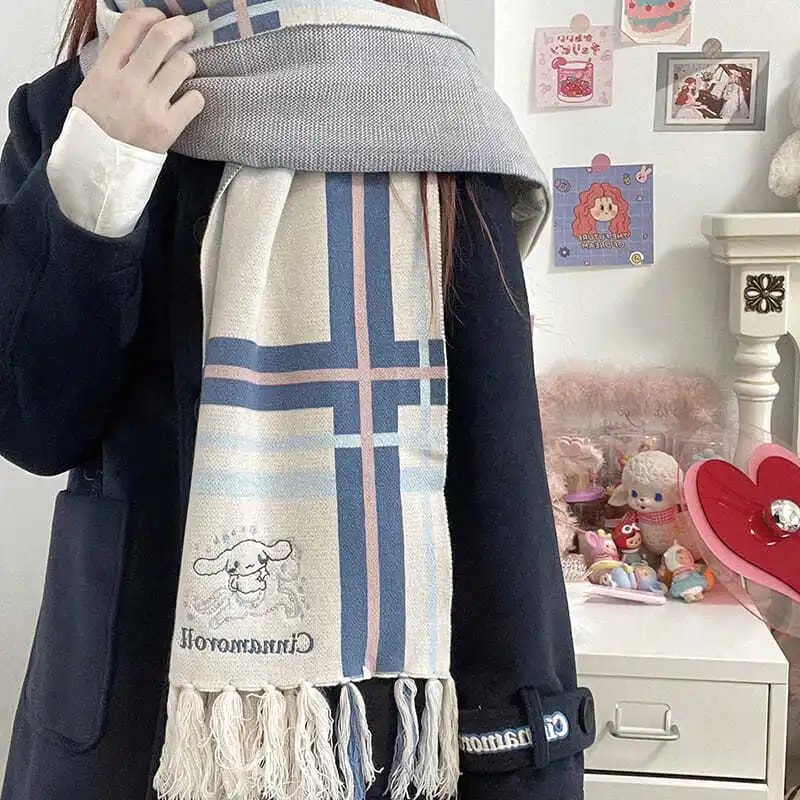 Sanrio Kawaii Cinnamoroll Anime Shawls Schoolchild Uniform Scarf Knitwear Winter Sweet Beautiful Scarve Birthday Gift
Sanrio Kawaii Cinnamoroll Anime Shawls Schoolchild Uniform Scarf Knitwear Winter Sweet Beautiful Scarve Birthday Gift