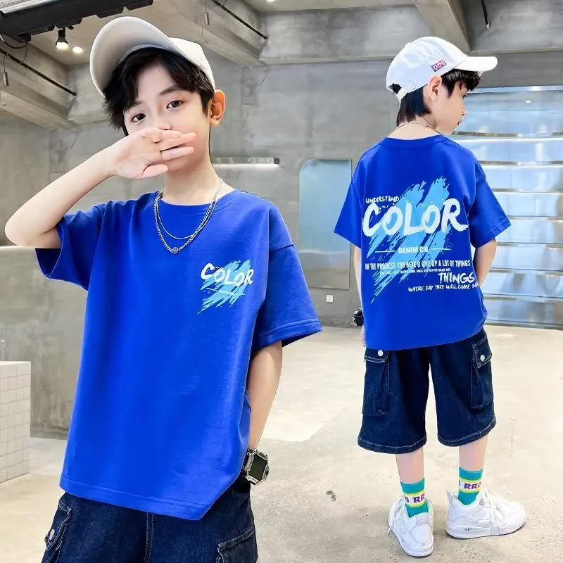 Summer Trend Unisex Children's Casual New Fashion Lazy Literary T-shirt Short Sleeves Round Neck Harajuku Temperament
Summer Trend Unisex Children's Casual New Fashion Lazy Literary T-shirt Short Sleeves Round Neck Harajuku Temperament