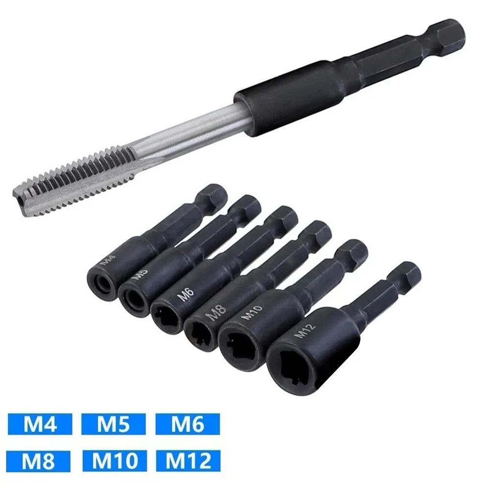 6pcs Screw Tap Socket Adapter 1/4 Inch Hex Shank Machine Tap Square Driver Thread Tap Adapter For Electric Drill M4 M5 M6 M8 M10
6pcs Screw Tap Socket Adapter 1/4 Inch Hex Shank Machine Tap Square Driver Thread Tap Adapter For Electric Drill M4 M5 M6 M8 M10