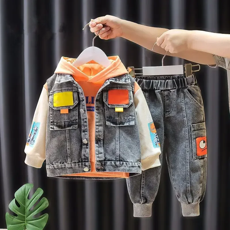 2024 Autumn Baby Clothes Children teen Boys hooded demin jacket jean Pants 3Pcs teen Active Clothing Kids outfit 2-10 years
2024 Autumn Baby Clothes Children teen Boys hooded demin jacket jean Pants 3Pcs teen Active Clothing Kids outfit 2-10 years