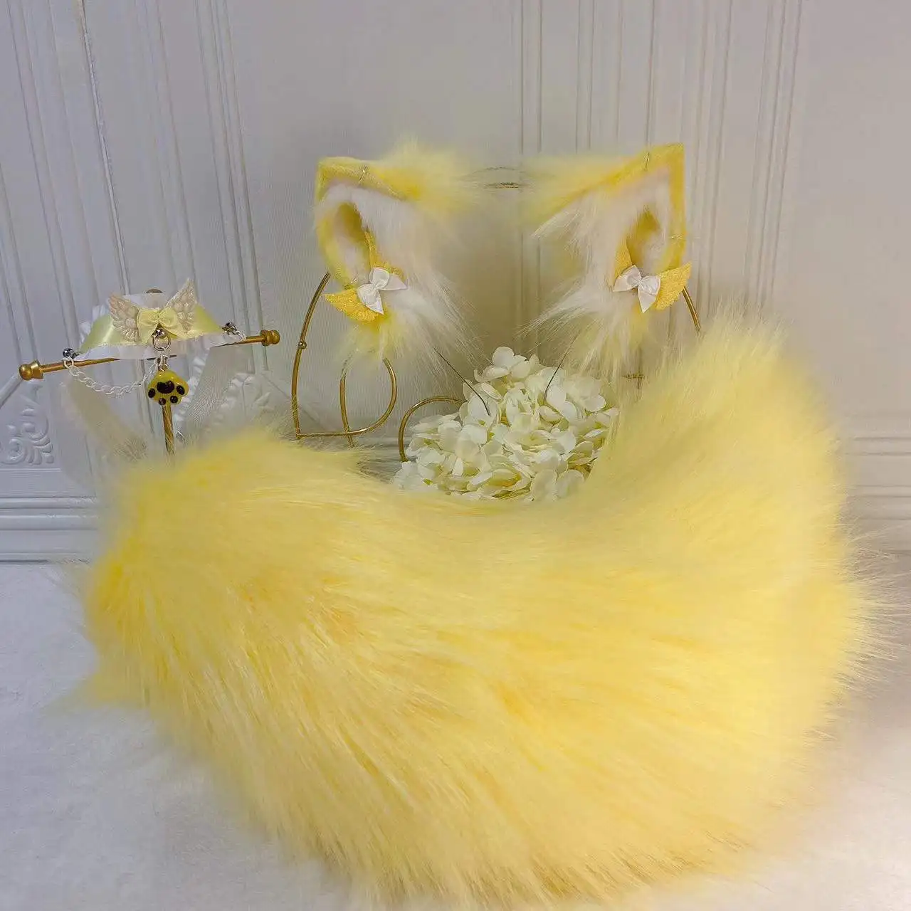 Handmade Beige Simulation Small Milk Fox Wolves Ears Hairhoop Tail Earrings Animal Wolf Cosplay Headwear KC Costume Accessories
Handmade Beige Simulation Small Milk Fox Wolves Ears Hairhoop Tail Earrings Animal Wolf Cosplay Headwear KC Costume Accessories