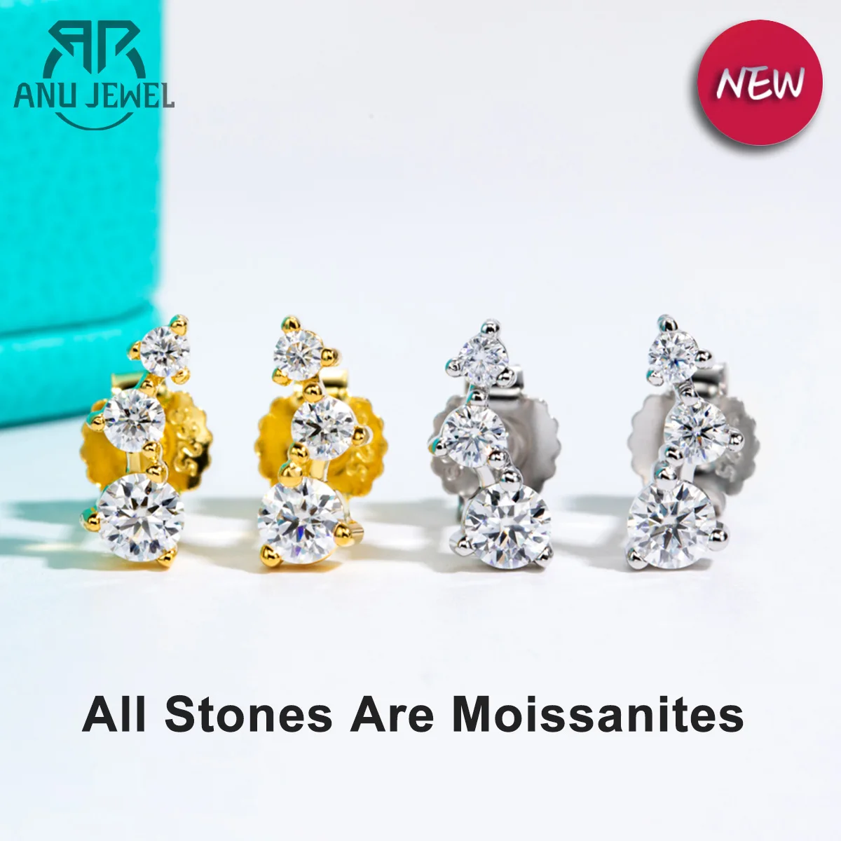 AnuJewel Moissanite Stud Earrings 925 Sterling Silver Gold Plated Lab Created Diamond Smile Earrings For Women Jewelry Wholesale
AnuJewel Moissanite Stud Earrings 925 Sterling Silver Gold Plated Lab Created Diamond Smile Earrings For Women Jewelry Wholesale