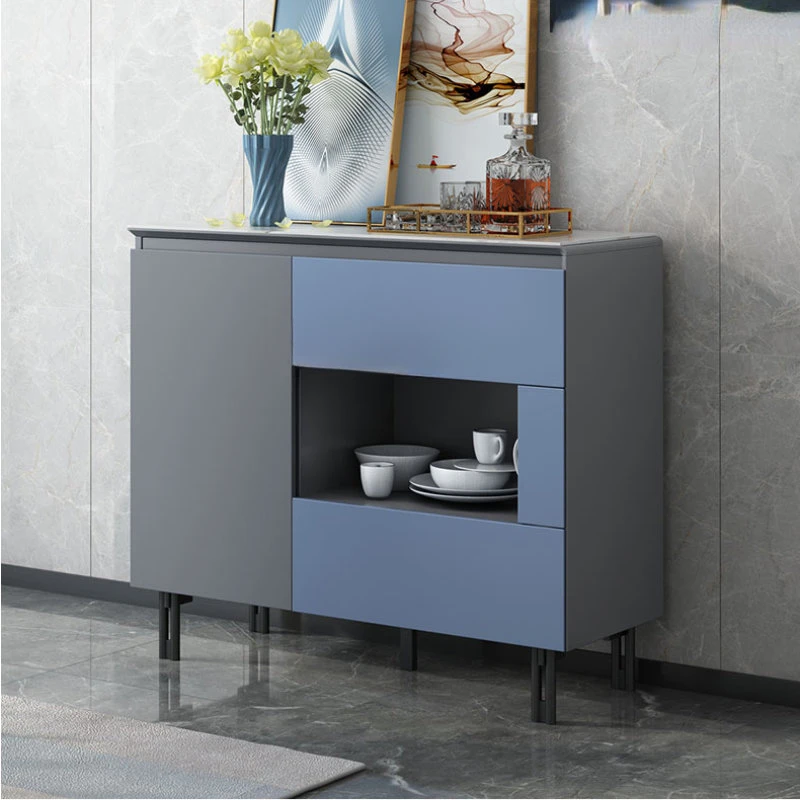 

yj Light Luxury Sideboard Cabinet Modern Minimalist Tea Cabinet Household Kitchen Storage Stone Plate Cupboard