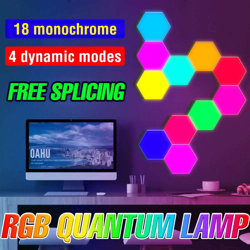 Светодиодный ночник RGB, квантовая лампа, модульная Шестигранная настенная лампа с сенсорной регулировкой яркости, украшение для стены, настенный светильник «сделай сам», креативный Декор
Светодиодный ночник RGB, квантовая лампа, модульная Шестигранная настенная лампа с сенсорной регулировкой яркости, украшение для стены, настенный светильник «сделай сам», креативный Декор