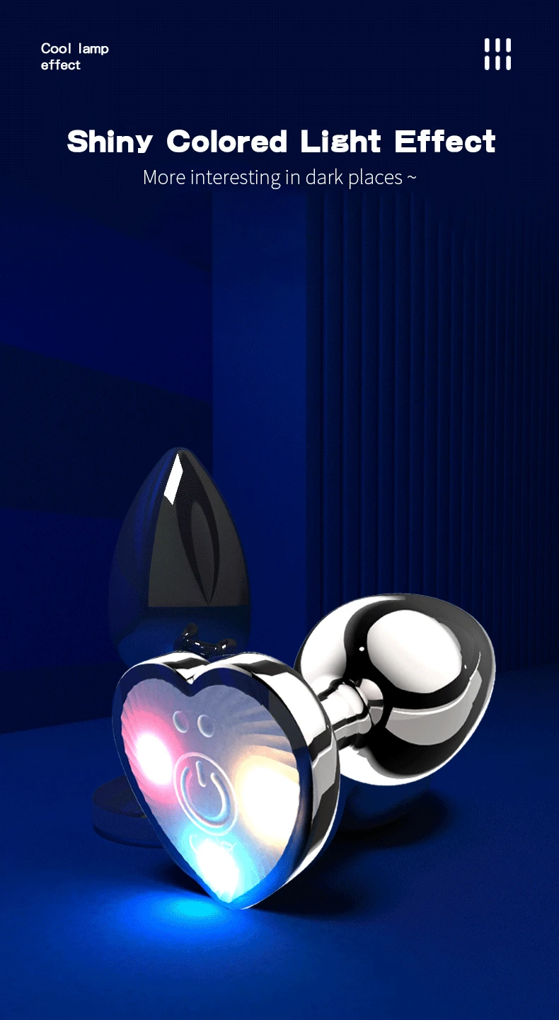 Vibrating Remote Heart-Shaped App Control Man and Woman Metal Anal Plug Adult Luminous Electric Anal Dildo Couple Intimate Toys Vibrating Remote Heart-Shaped App Control Man and Woman Metal Anal Plug Adult Luminous Electric Anal Dildo Couple Intimate Toys