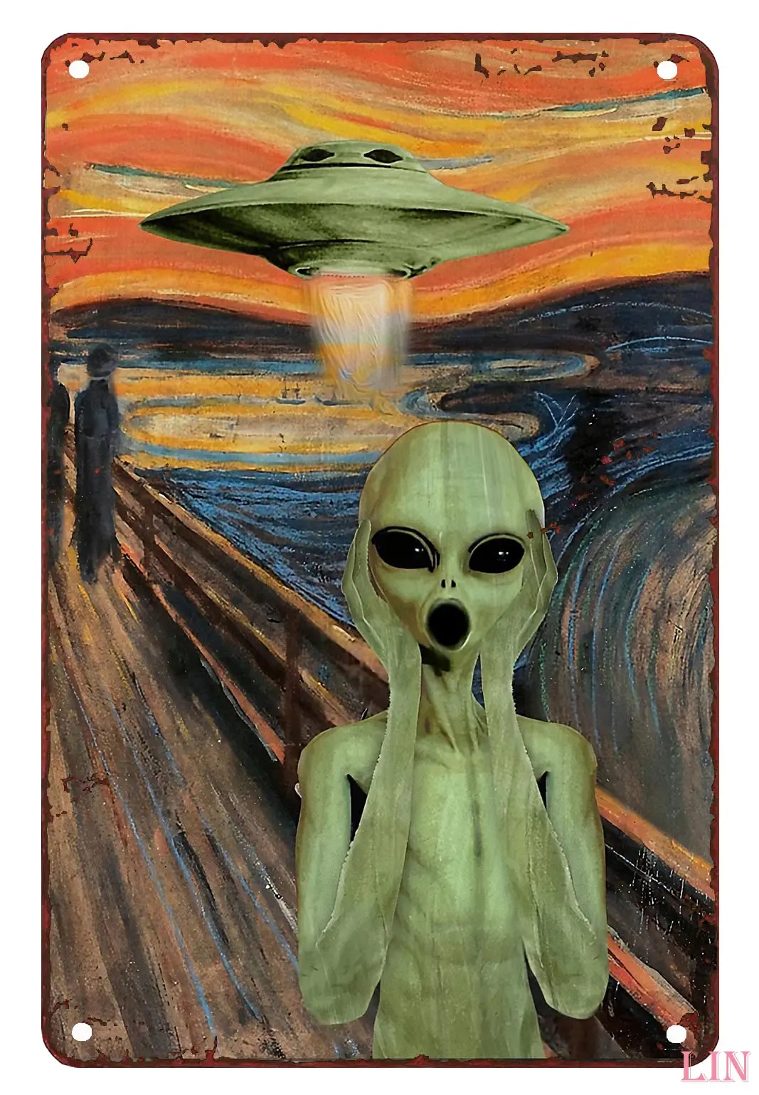 UFO Home Decor UFO Alien Screaming Tin Sign Chic Art Wall Metal Decorations Funny Iron Plaque Signs Gift for Room Bar Office 8x1
UFO Home Decor UFO Alien Screaming Tin Sign Chic Art Wall Metal Decorations Funny Iron Plaque Signs Gift for Room Bar Office 8x1