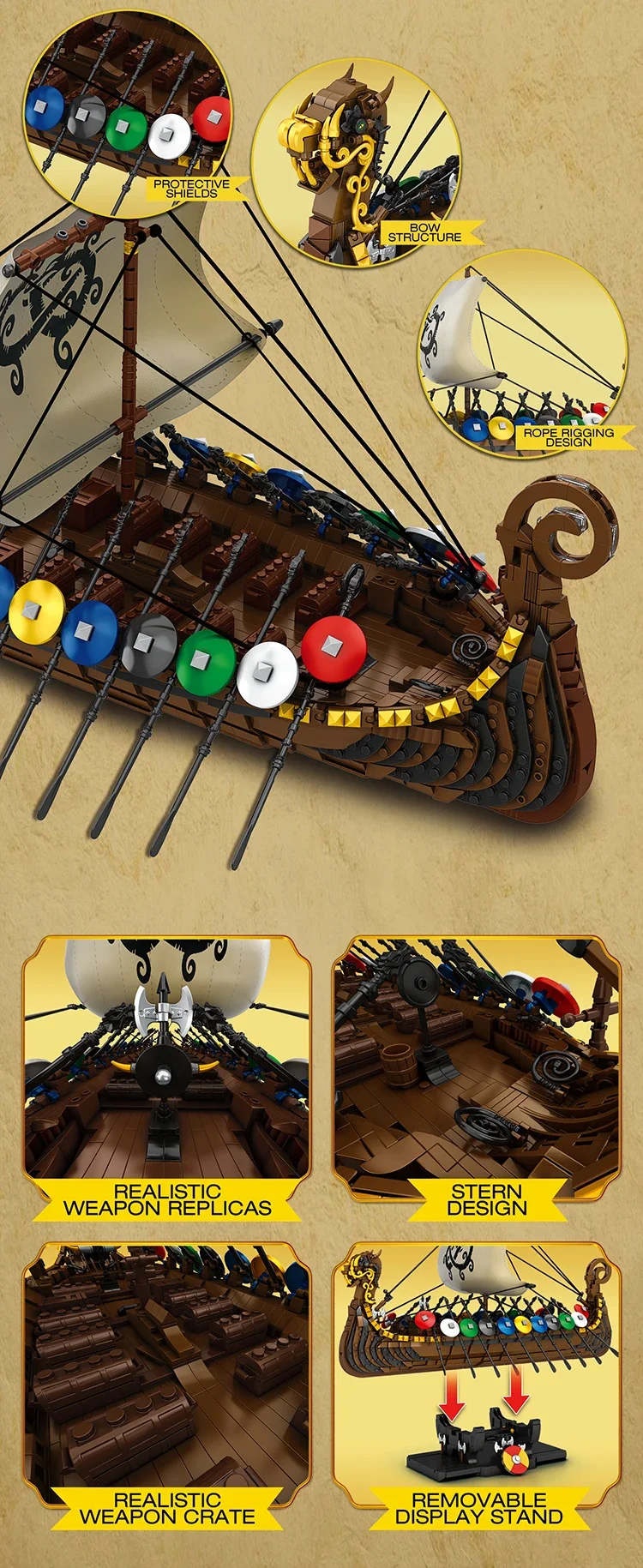 2547PCS Viking Warship Building Blocks Pirate Keelboat Model Bricks Desktop Collection Decoration Diy Toy For Kids Holiday Gifts 2547PCS Viking Warship Building Blocks Pirate Keelboat Model Bricks Desktop Collection Decoration Diy Toy For Kids Holiday Gifts