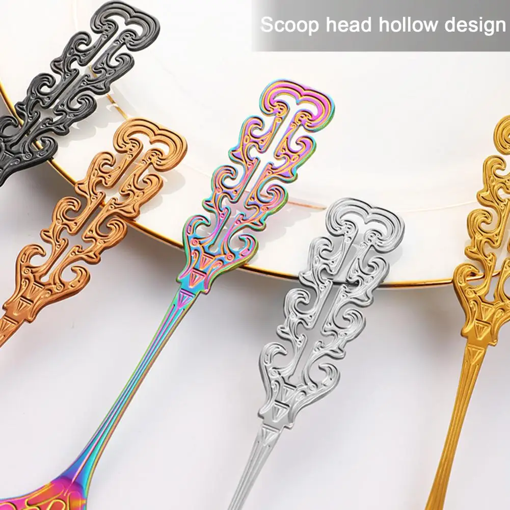 High-quality Spoon with Burr-free Handle Colorful Vintage Stainless Steel Spoon Set for Desserts Soups Salads Hollow for Coffee
High-quality Spoon with Burr-free Handle Colorful Vintage Stainless Steel Spoon Set for Desserts Soups Salads Hollow for Coffee