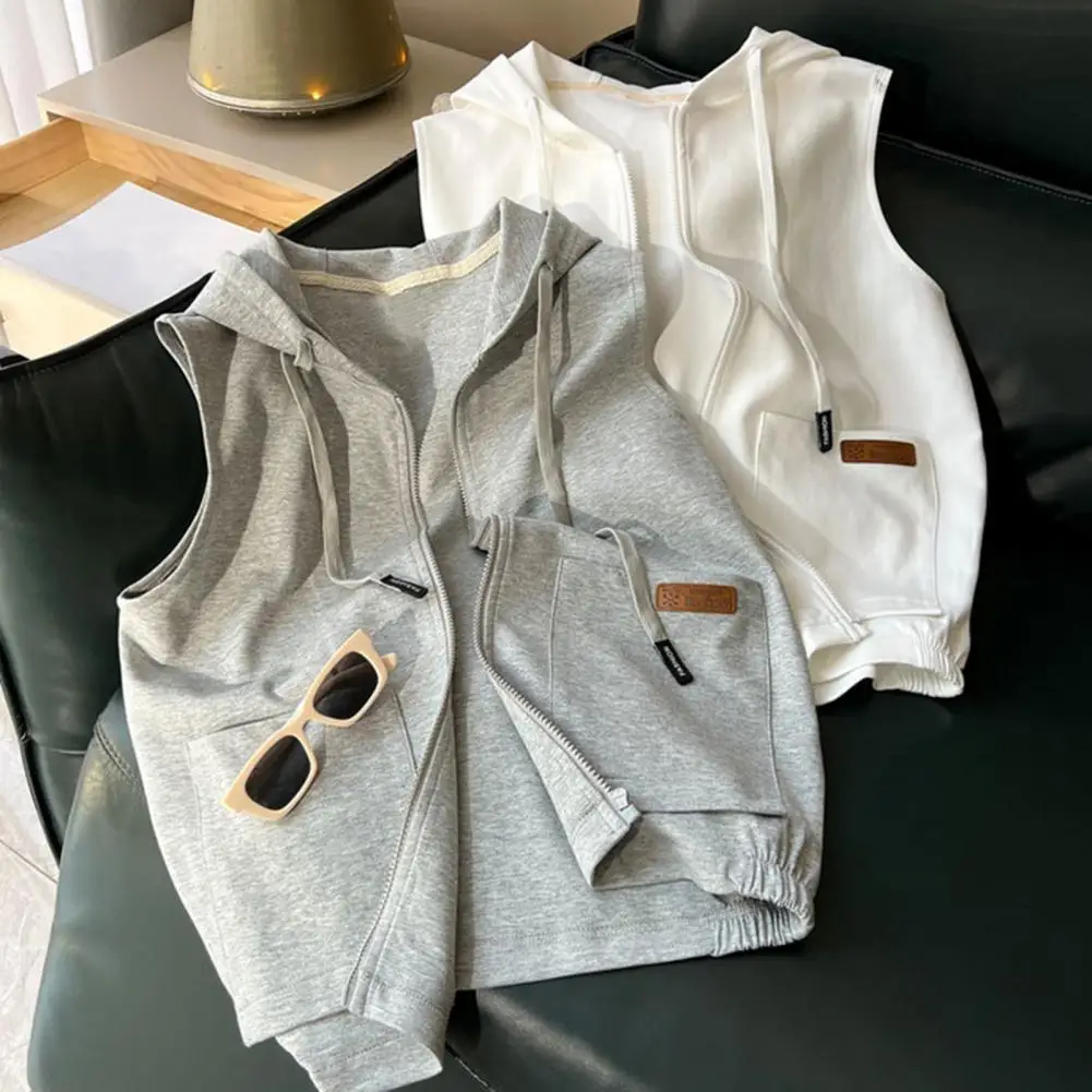 Athleisure Hoodie Top Stylish Hooded Zip-up Vest for Women with Drawstring Waist Side Pockets Slim Fit Breathable for Summer
Athleisure Hoodie Top Stylish Hooded Zip-up Vest for Women with Drawstring Waist Side Pockets Slim Fit Breathable for Summer