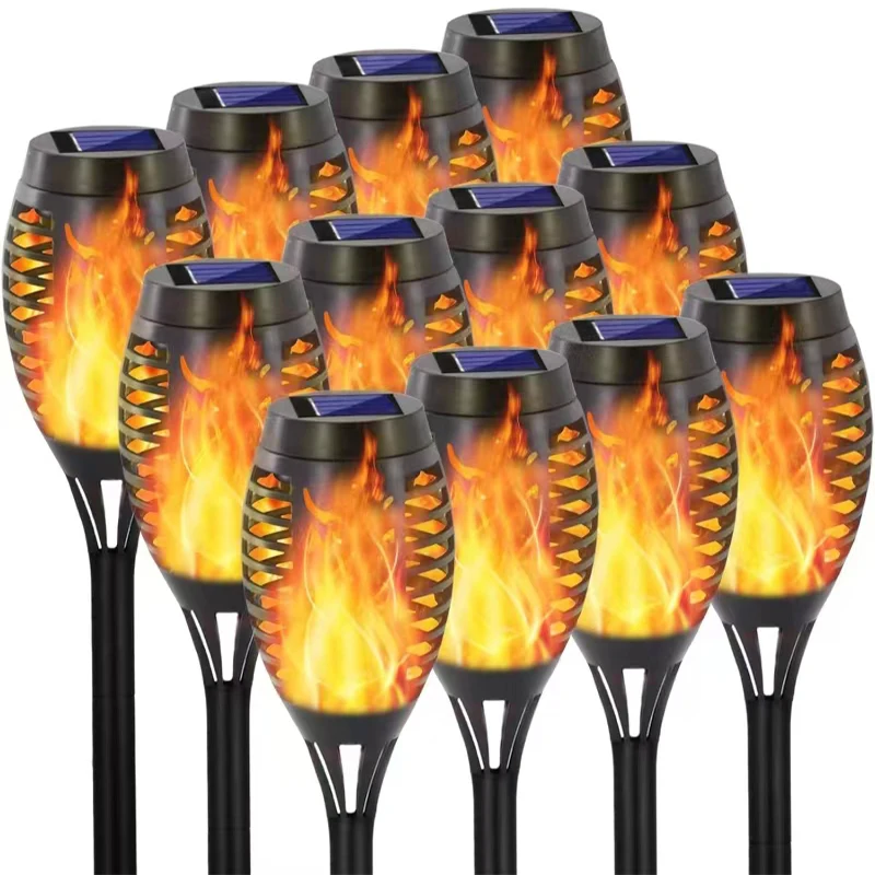 

1/2/4/6/8/10/12Pcs Solar Flame Torch Light Flickering Light Waterproof Garden Decoration Outdoor Lawn Path Yard Patio Floor Lamp