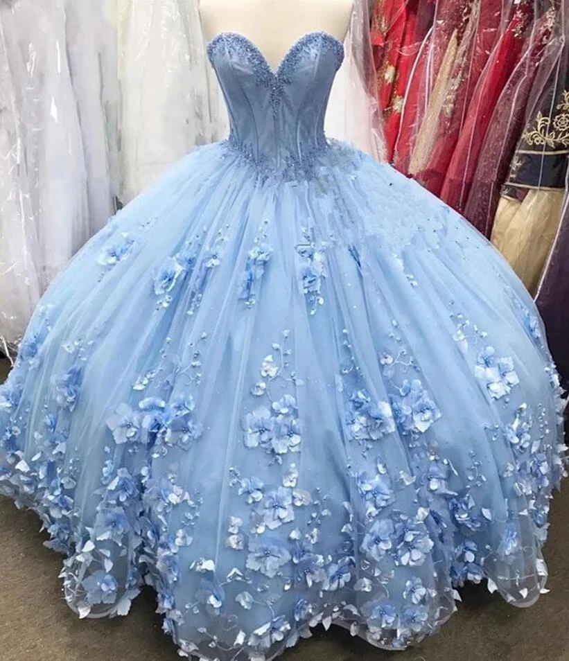 

ANGELSBRIDEP милое бальное платье с сердечком, платья 16 Quinceanera, 3D Цветочная аппликация, Дебютант, наряды для конкурса, платья 15 лет