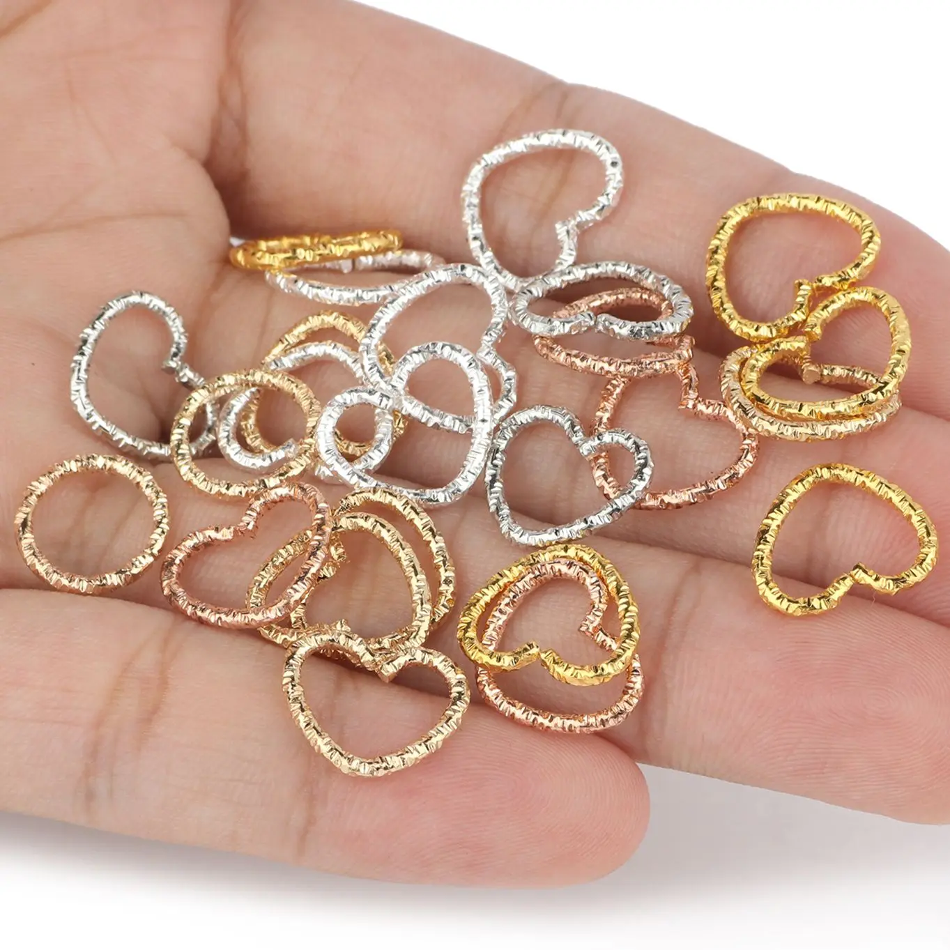 50pcs 14x12mm Love Heart Jump Rings Heart Shape Twisted Open Split Rings Connectors For Jewelry Makings Findings Accessories
50pcs 14x12mm Love Heart Jump Rings Heart Shape Twisted Open Split Rings Connectors For Jewelry Makings Findings Accessories