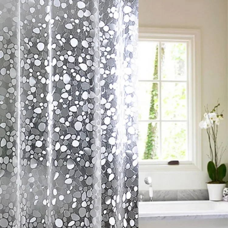 Waterproof PEVA Shower Curtain Set With Hooks Water Cube Pebble Transparent Bathroom Bath Curtains Liner
Waterproof PEVA Shower Curtain Set With Hooks Water Cube Pebble Transparent Bathroom Bath Curtains Liner