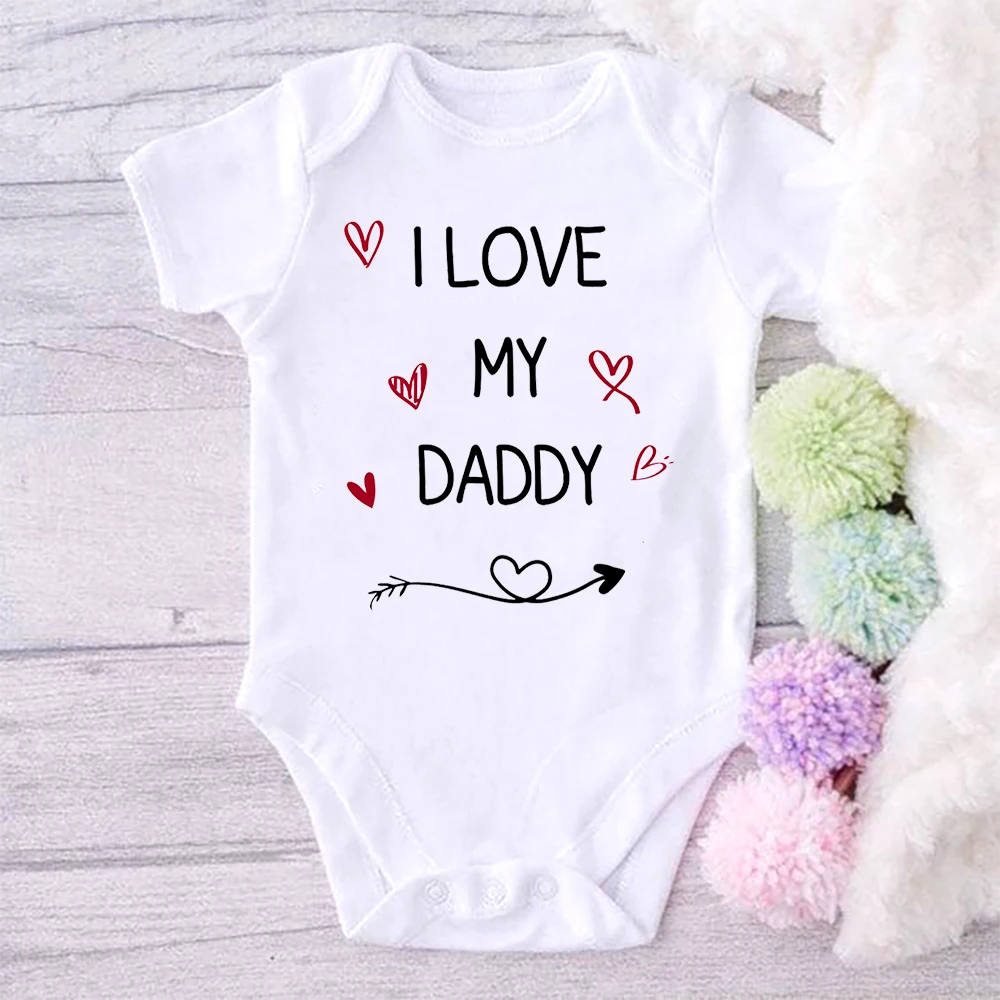 

Baby Girl Boy Clothes I Love My Daddy Toddler Boys Girls Summer Short Sleeve Bodysuit Gender Neutral Baby Romper Infant Clothes