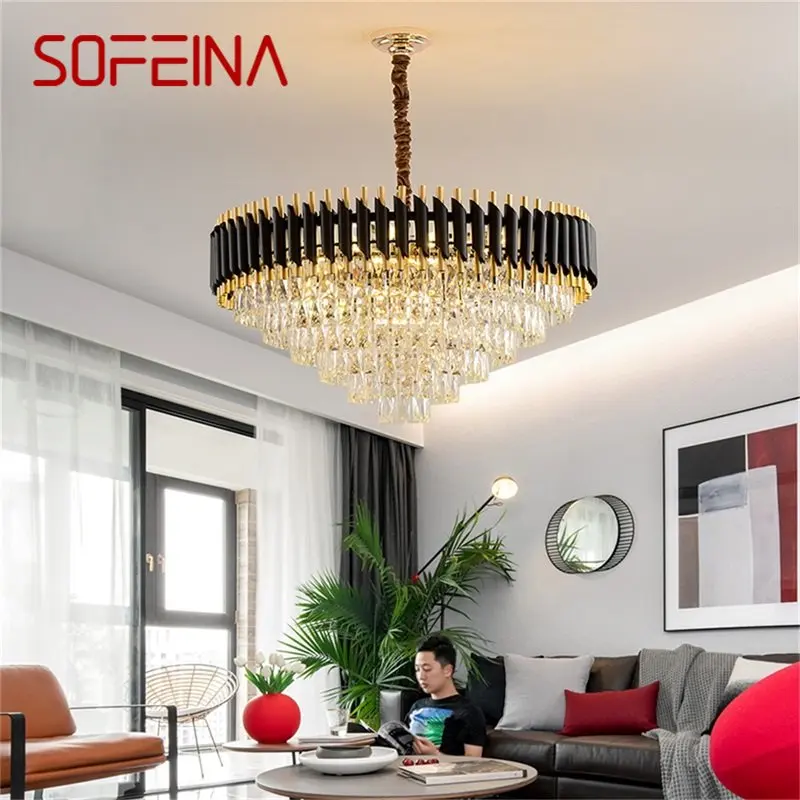 SOFEINA Black Chandelier Fixtures Postmodern Luxury Crystal Pendant Lamp Light Home LED for Living Dining Room
SOFEINA Black Chandelier Fixtures Postmodern Luxury Crystal Pendant Lamp Light Home LED for Living Dining Room