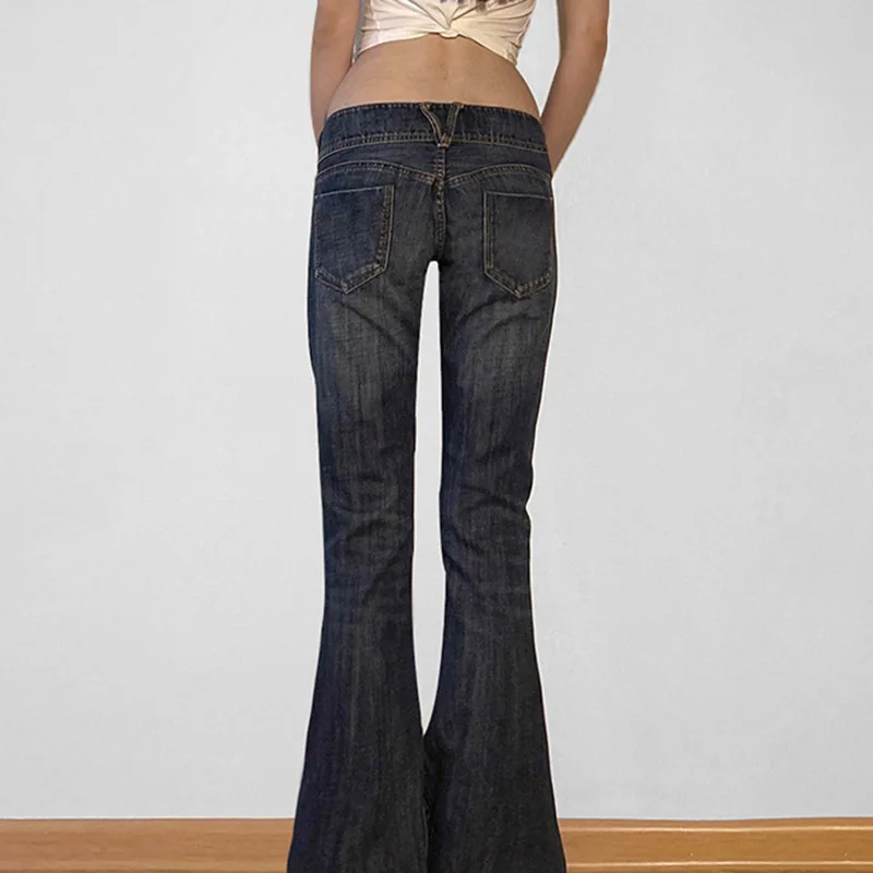 2000s Clothes Y2k Low Rise Boot Cut Jeans Woman Casual Black Striped Denim Trousers Streetwear Flare Pants P77-DD25 263 Se9c57b1d1b8343b38183b3f169b8bdc9y