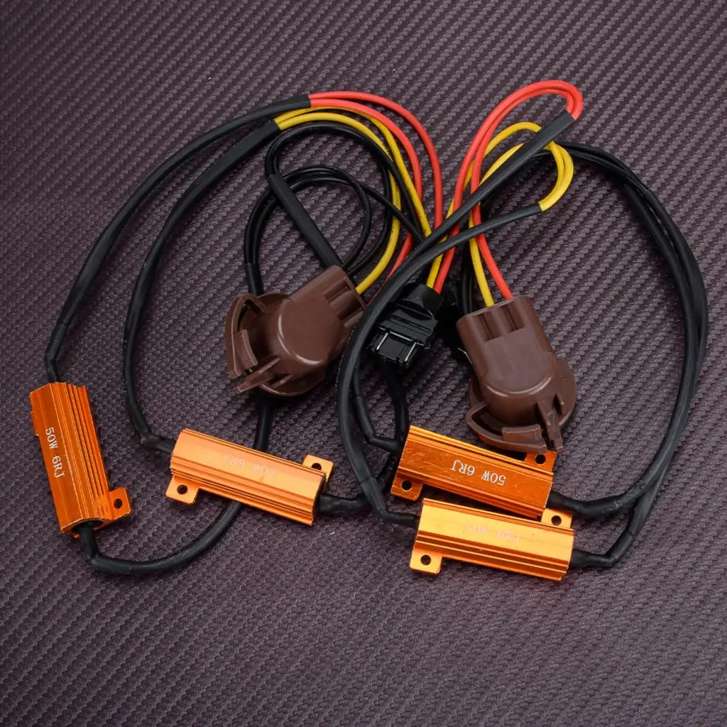3057KLCP 2Pcs 50W 6Ω Universal Car Decoder 3157 Front LED Turn Signal Load Resistor Fix Adapter Anti Hyper Flash Error Canceler
3057KLCP 2Pcs 50W 6Ω Universal Car Decoder 3157 Front LED Turn Signal Load Resistor Fix Adapter Anti Hyper Flash Error Canceler