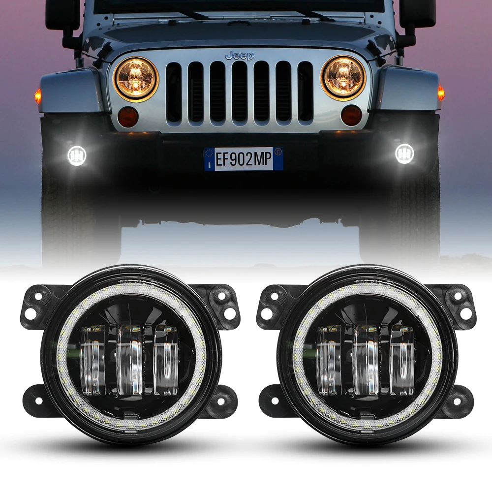 4'' Inch Led Fog Lights Led 12v With Drl Turn Angel Eyes Car Led Lights For jeep Wrangler Jk Lada Niva 4x4 Accessories Off Road
4'' Inch Led Fog Lights Led 12v With Drl Turn Angel Eyes Car Led Lights For jeep Wrangler Jk Lada Niva 4x4 Accessories Off Road