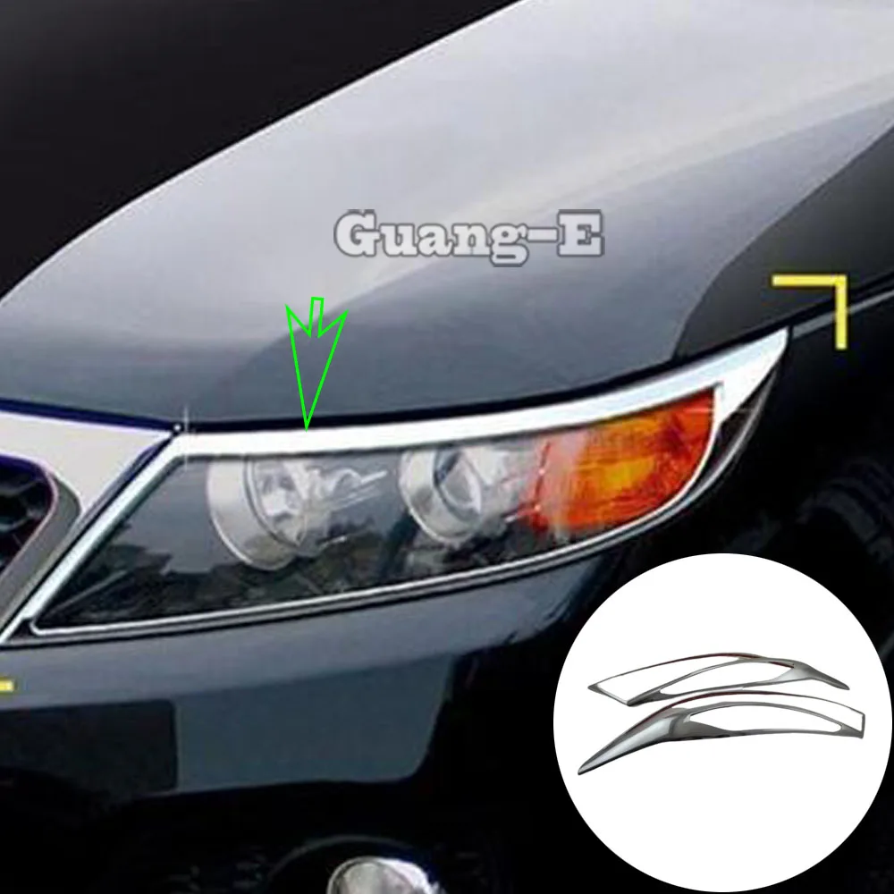 Car Front Head Light Lamp Hood Molding Frame Stick ABS Chrome Cover Trim Eyebrow Hood 2PCs For Kia Sorento L 2015 2016 2017 2018
Car Front Head Light Lamp Hood Molding Frame Stick ABS Chrome Cover Trim Eyebrow Hood 2PCs For Kia Sorento L 2015 2016 2017 2018