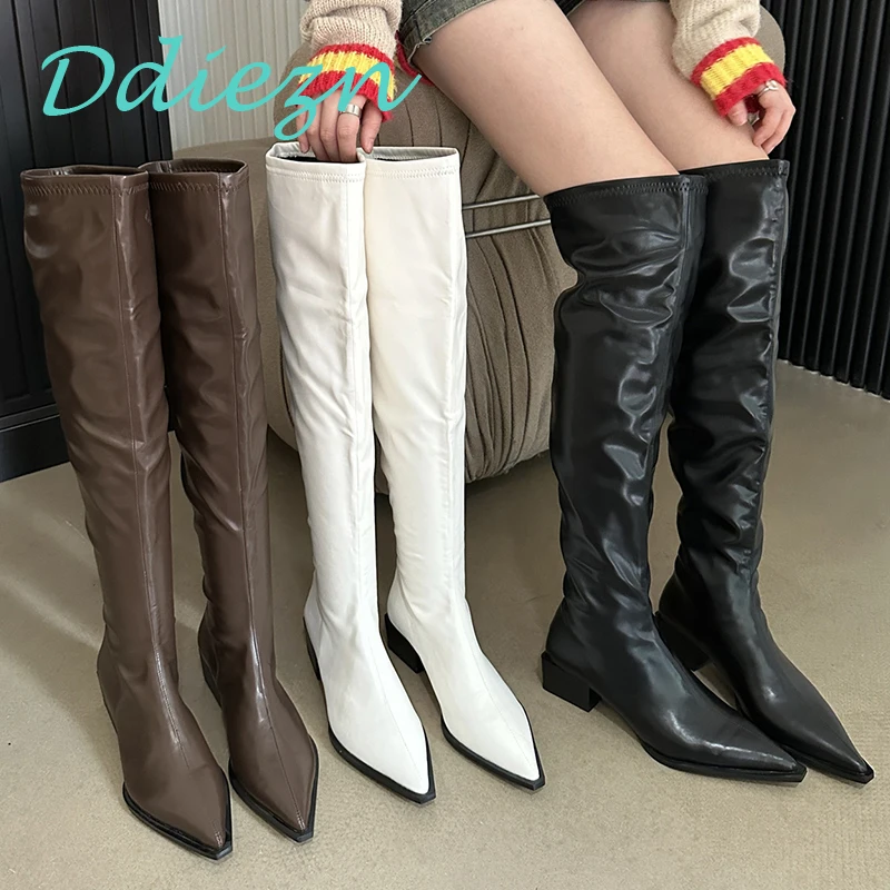 Autumn Ladies Over The Knee Boots Chunky Heel Pointed Toe Shoes Slip-On Footwear Fashion Pleated Long Booties Women Shoes
Autumn Ladies Over The Knee Boots Chunky Heel Pointed Toe Shoes Slip-On Footwear Fashion Pleated Long Booties Women Shoes