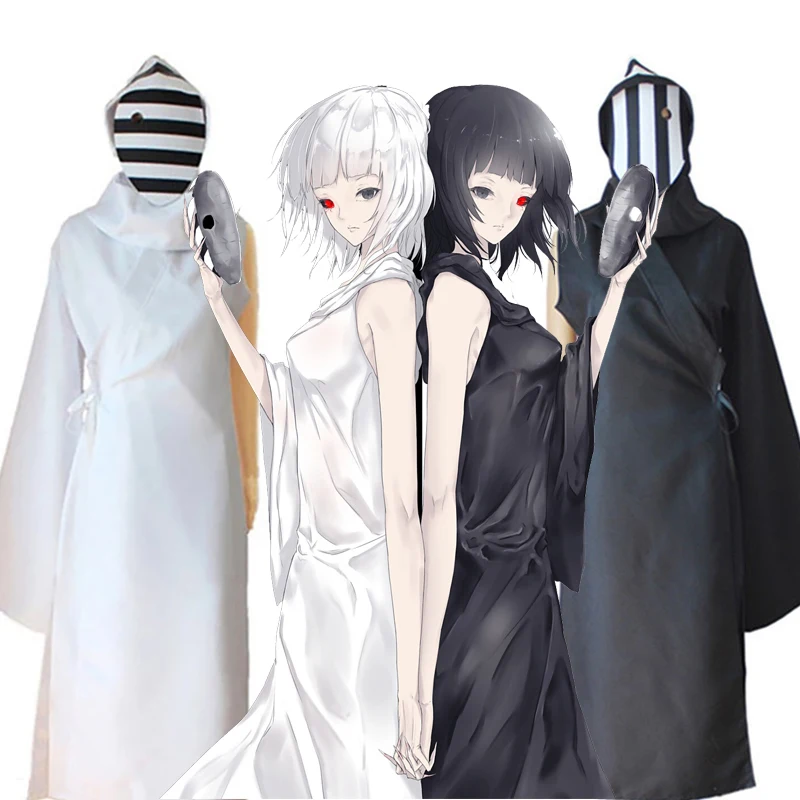 

Anime Tokyo Ghoul Cosplay Nashiro Kurona Yasuhisa Costume Women Kurona White Halloween Carnival Party Cloak Mask