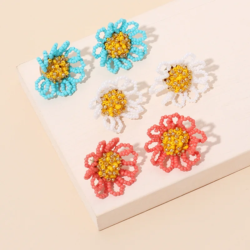 Rice bead earrings Flowers Originality Colour Graph Hand knitting Bohemia Fashion Simple Alloy Beaded earrings
Rice bead earrings Flowers Originality Colour Graph Hand knitting Bohemia Fashion Simple Alloy Beaded earrings