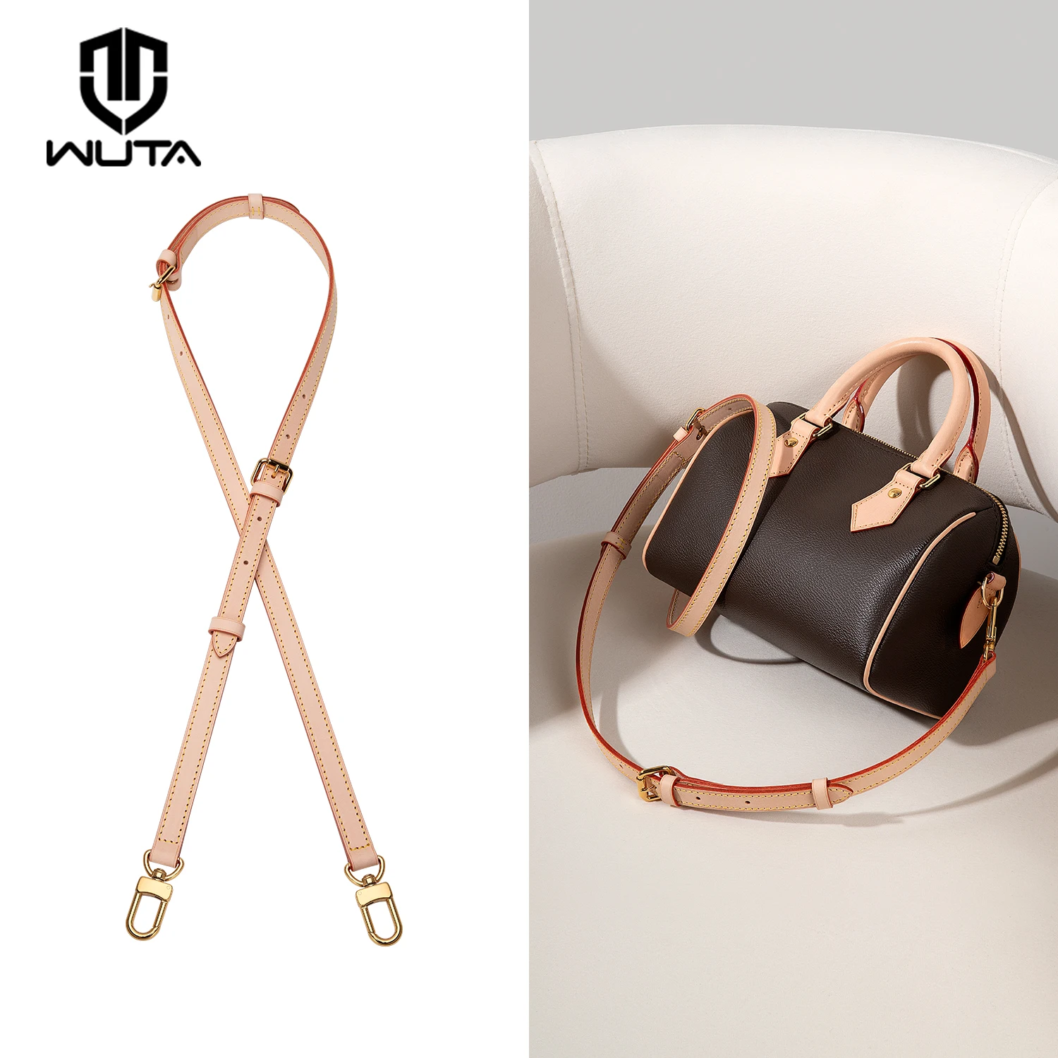 

WUTA Luxury Vegetable Tanned Leather Bag Strap For LV Speedy Adjustable Crossbody Shoulder Straps Replacement Bag Accessories
