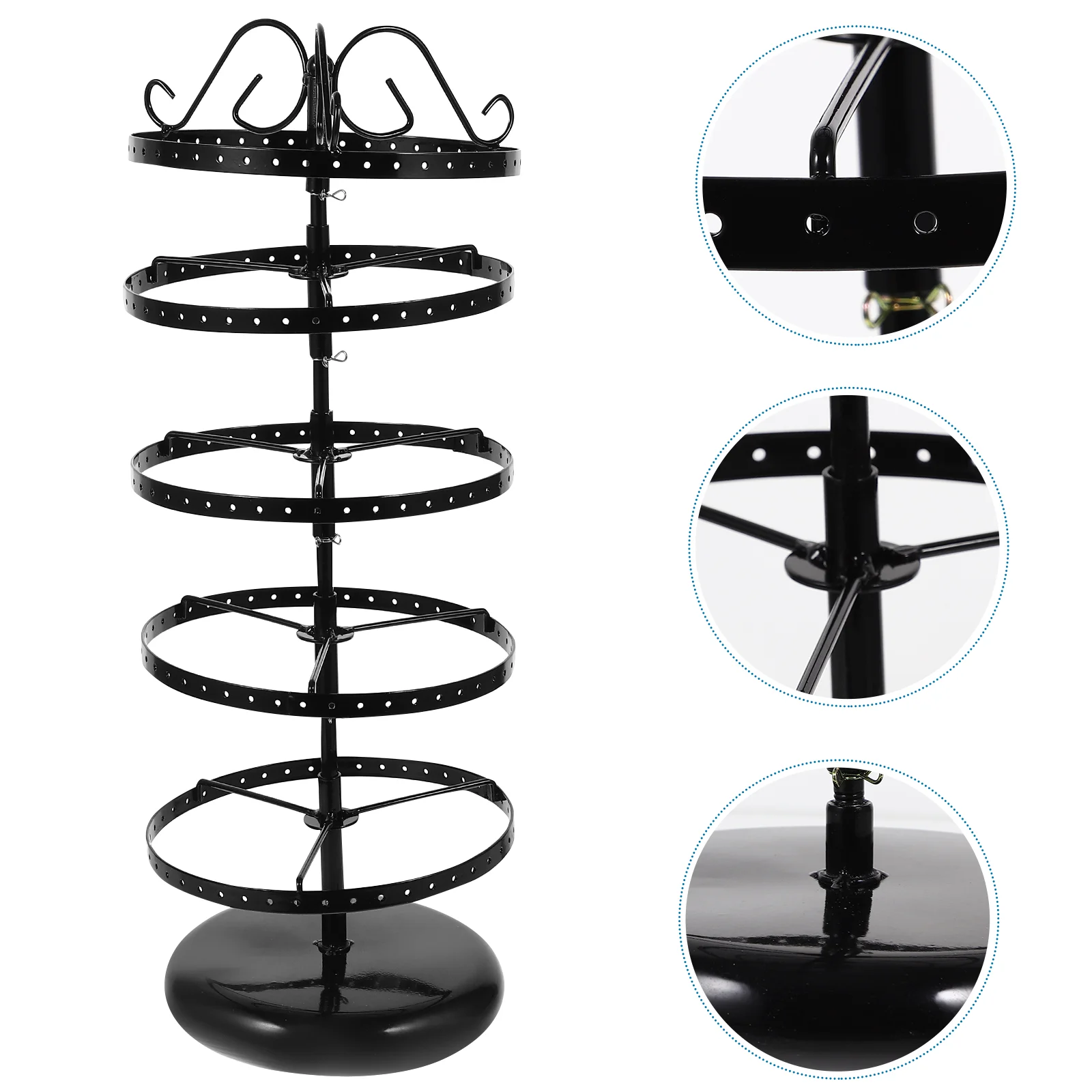 360-degree Rotating Iron Five-layer Jewelry Rack with 220 Holes Large Capacity Earrings and Studs Display Black
360-degree Rotating Iron Five-layer Jewelry Rack with 220 Holes Large Capacity Earrings and Studs Display Black