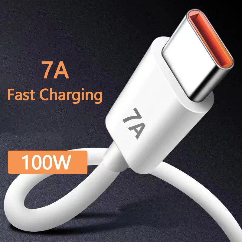 

USB Type-C 100W 7A Super-Fast Charger Cables 50 Minutes for Huawei Mate 40 30 50 Pro Xiaomi USB Lightning Fast Charge Data Cable