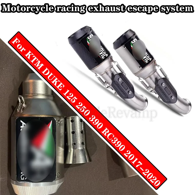 Slip On For KTM DUKE 125 250 390 RC390 2017-2020 Motorcycle racing exhaust escape system Modified link pipe carbon fiber muffle 
Slip On For KTM DUKE 125 250 390 RC390 2017-2020 Motorcycle racing exhaust escape system Modified link pipe carbon fiber muffle