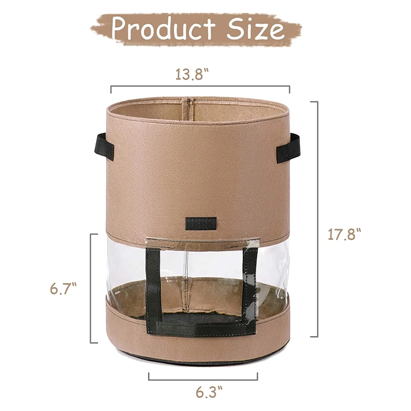 Potato Grow Bags with Flap,3 Pcs Plant Grow Bags Nonwoven with Sturdy Handles,Garden Pots Vegetable Potato Bag
Potato Grow Bags with Flap,3 Pcs Plant Grow Bags Nonwoven with Sturdy Handles,Garden Pots Vegetable Potato Bag