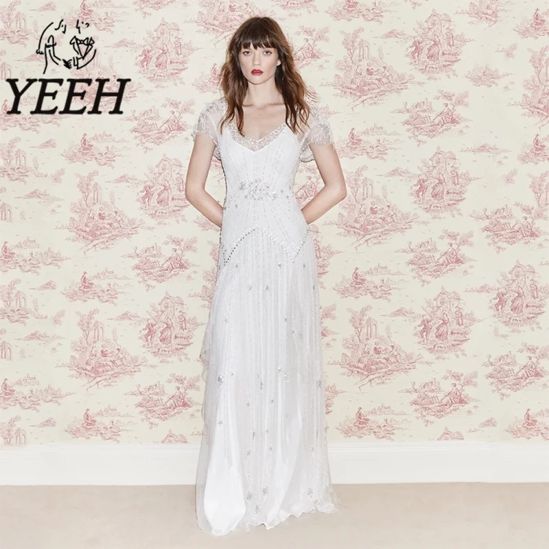 YEEH V-neck A-line Wedding Dress Tulle Gown with Lace Beaded Rhinestone Floor-length Elegant Vestidos De Noiva for Women 2023
YEEH V-neck A-line Wedding Dress Tulle Gown with Lace Beaded Rhinestone Floor-length Elegant Vestidos De Noiva for Women 2023