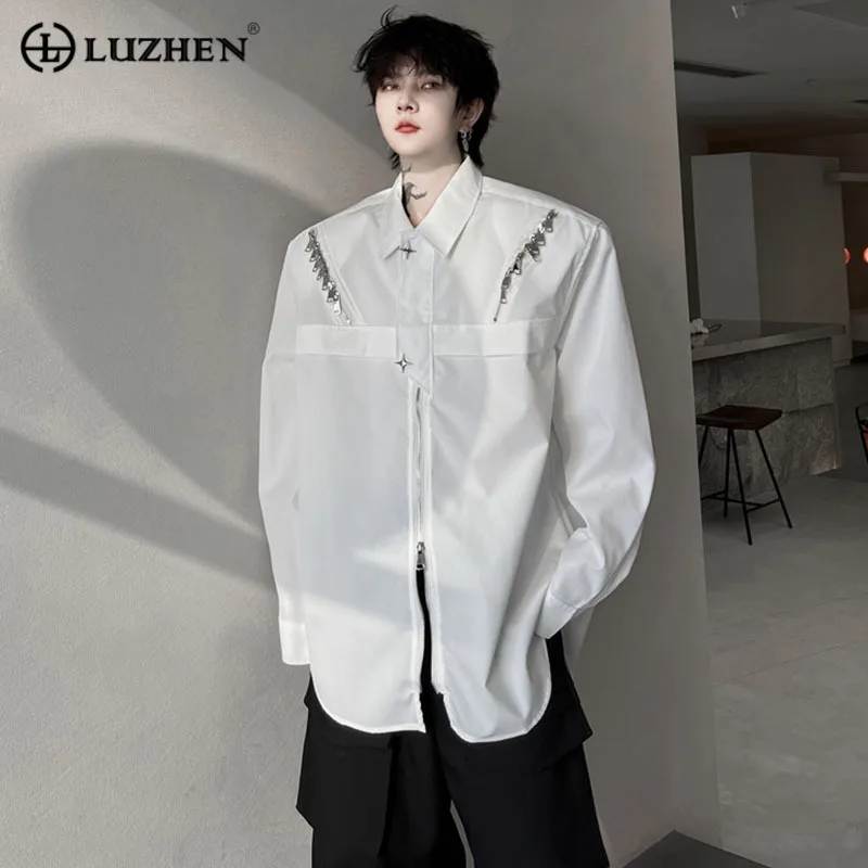 LUZHEN Trendy High Street Zipper Splicing Design Loose Shirts Men's Shoulder Pad Autumn Stylish Korean Style Luxury Tops Ede194
LUZHEN Trendy High Street Zipper Splicing Design Loose Shirts Men's Shoulder Pad Autumn Stylish Korean Style Luxury Tops Ede194