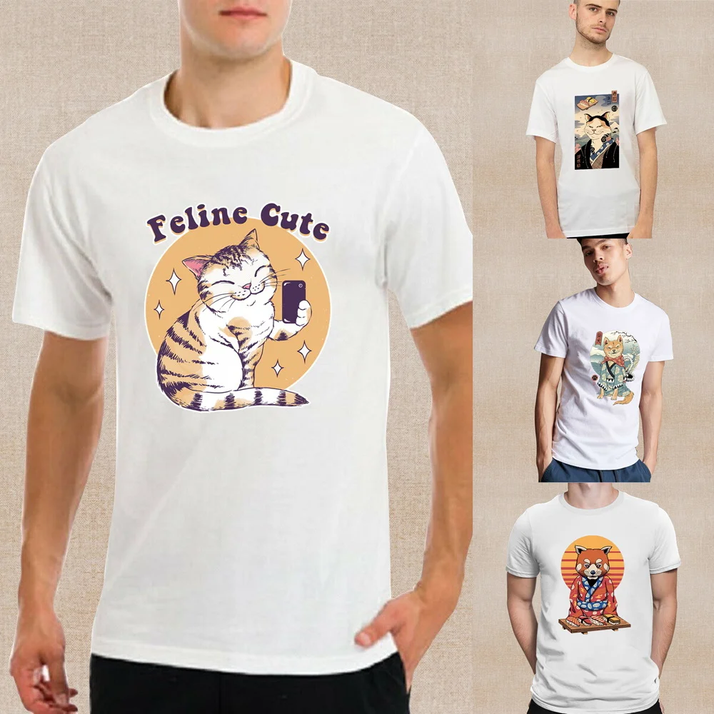 T-Shirts Summer Mens Short Sleeve Casual Tees New Japanese Cat Print Top Harajuku Hip Hop Street Clothes Fashion O-neck Pullover
T-Shirts Summer Mens Short Sleeve Casual Tees New Japanese Cat Print Top Harajuku Hip Hop Street Clothes Fashion O-neck Pullover