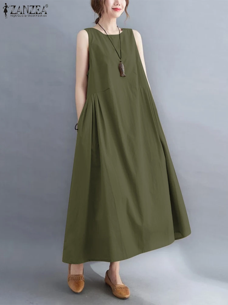 ZANZEA Fashion Women Summer Long Dress Sleeveless A-line Vestidos Casual Robe Femme Maxi Sundress Holiday Dresses Vintage Kaftan
ZANZEA Fashion Women Summer Long Dress Sleeveless A-line Vestidos Casual Robe Femme Maxi Sundress Holiday Dresses Vintage Kaftan