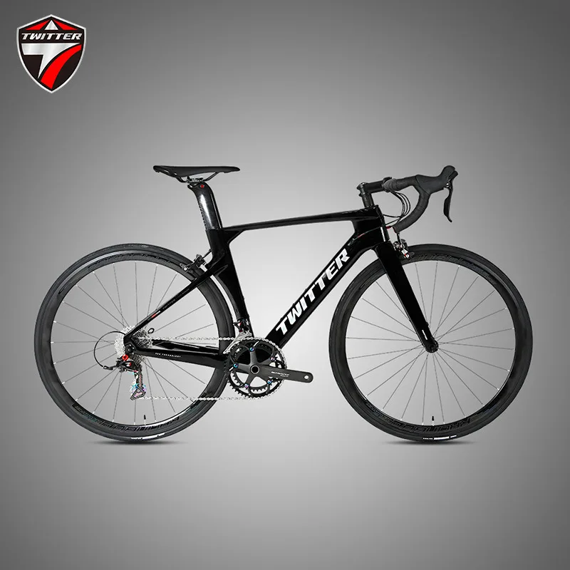 TWITTER R10 C brake RS-24Speed internal cable routing 43.5cm56cmT800 Wind Breaking Racing Carbon Fiber Road Bike 700*25c bycicle
TWITTER R10 C brake RS-24Speed internal cable routing 43.5cm56cmT800 Wind Breaking Racing Carbon Fiber Road Bike 700*25c bycicle