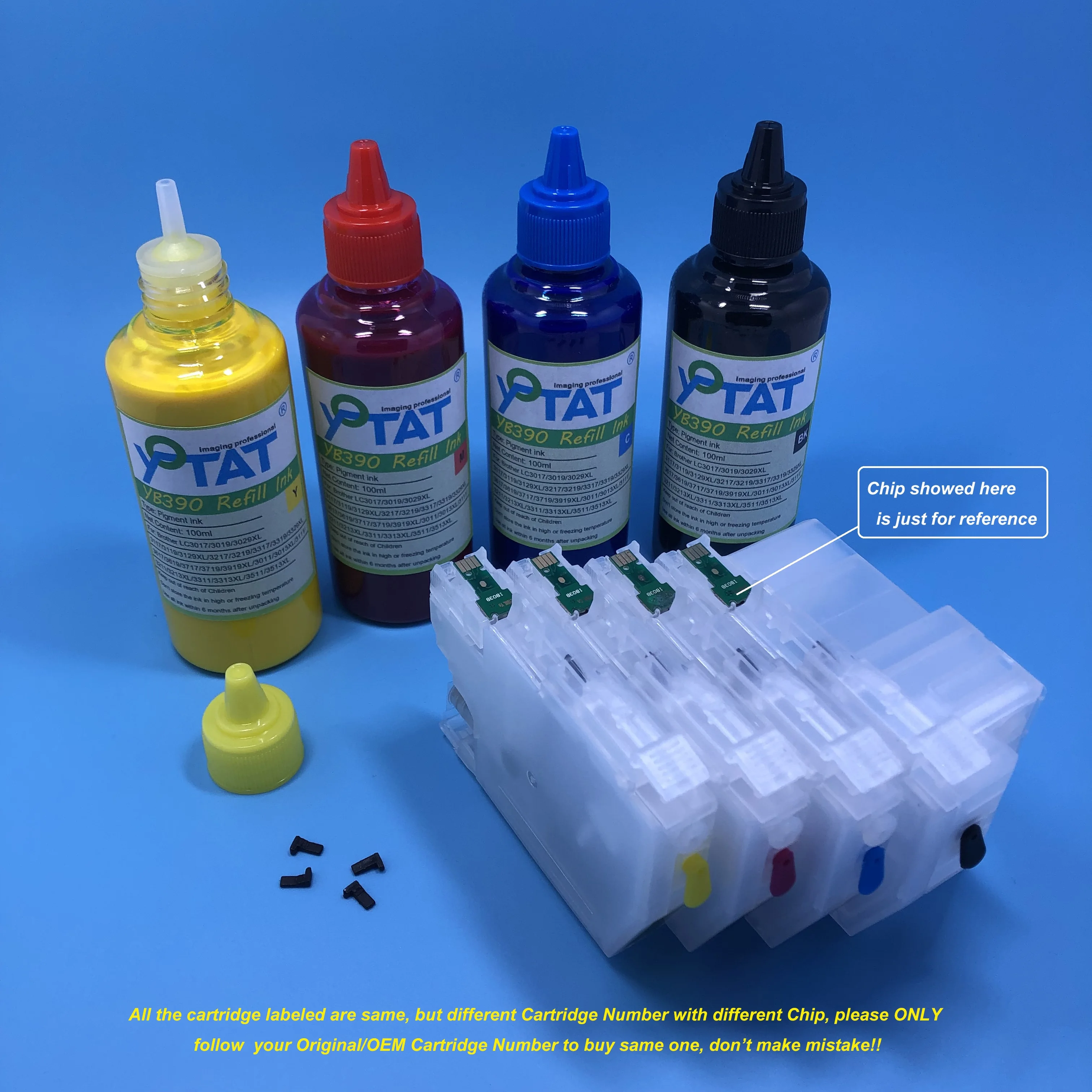 YOTAT 4×100ml Pigment Ink + Refillable ink cartridge for LC3619 LC3617 for Brother MFC-J2330DW MFC-J2730DW MFC-J3530DW J3930DW
YOTAT 4×100ml Pigment Ink + Refillable ink cartridge for LC3619 LC3617 for Brother MFC-J2330DW MFC-J2730DW MFC-J3530DW J3930DW