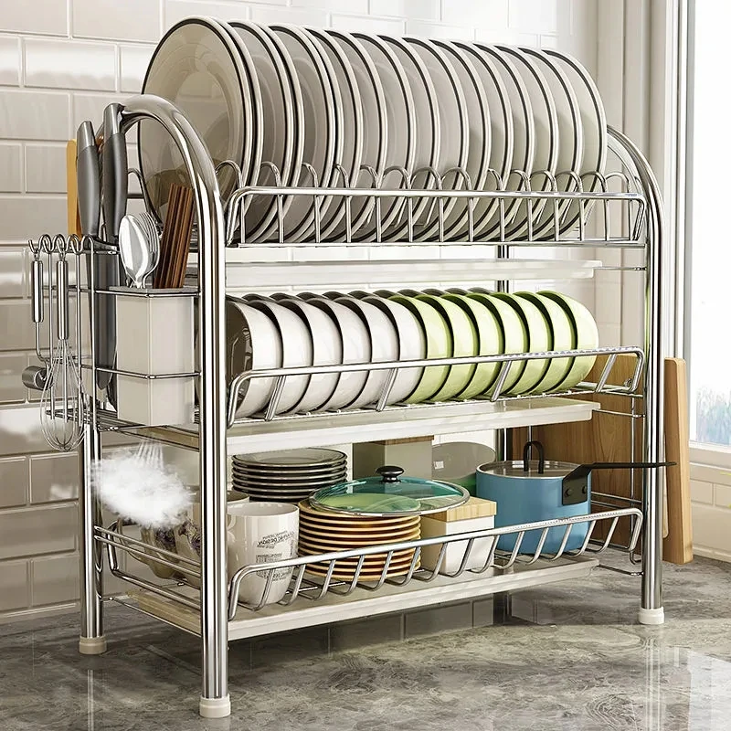 3-Tier Dish Drying Rack Kitchen Storage Shelf with Drain Board Countertop Dinnerware Organizer Kitchen Organizer Drainer
3-Tier Dish Drying Rack Kitchen Storage Shelf with Drain Board Countertop Dinnerware Organizer Kitchen Organizer Drainer