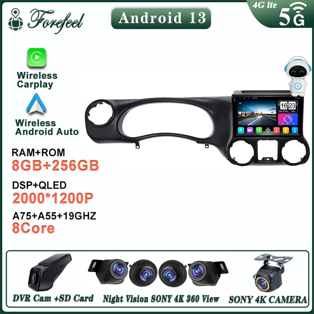 Android 13 For Jeep Wrangler 3 JK 2010-2018 Multimedia Stereo Car NO 2DIN DVD Player TV GPS Screen Navigation Radio Dash Cam RDS
Android 13 For Jeep Wrangler 3 JK 2010-2018 Multimedia Stereo Car NO 2DIN DVD Player TV GPS Screen Navigation Radio Dash Cam RDS