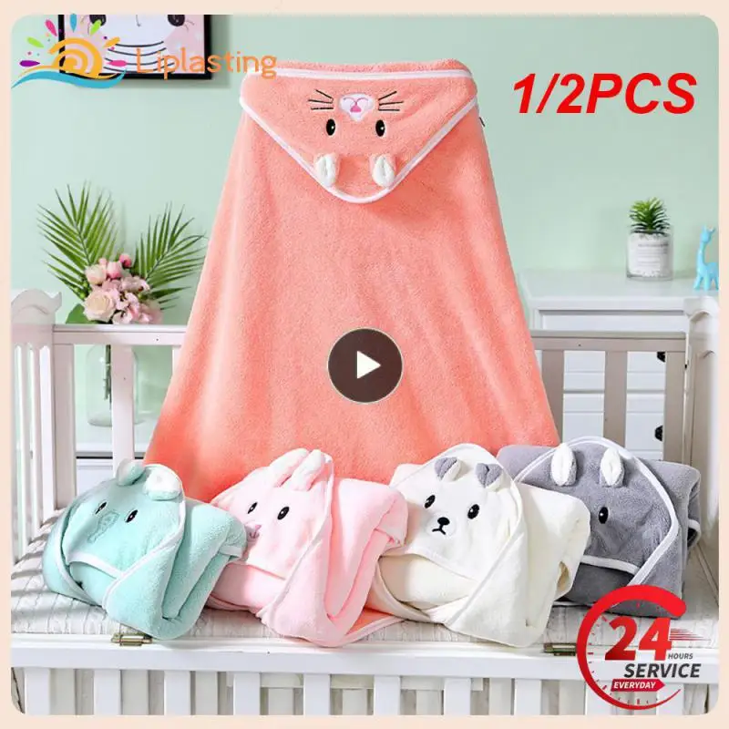 

1/2PCS Baby Bath Towel Baby Towel Newborn with Hood Cartoon Coral Fleece Infant Towels Blanket Newborn Baby Bathrobe Infant