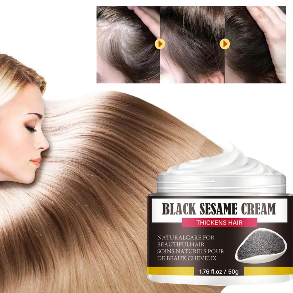 

50g Black Sesame Cream Damaged Hair Repair Collagen Lasting Nourishing Smoothing Horny Shine Moisturizing Condition Deep Da H4i6