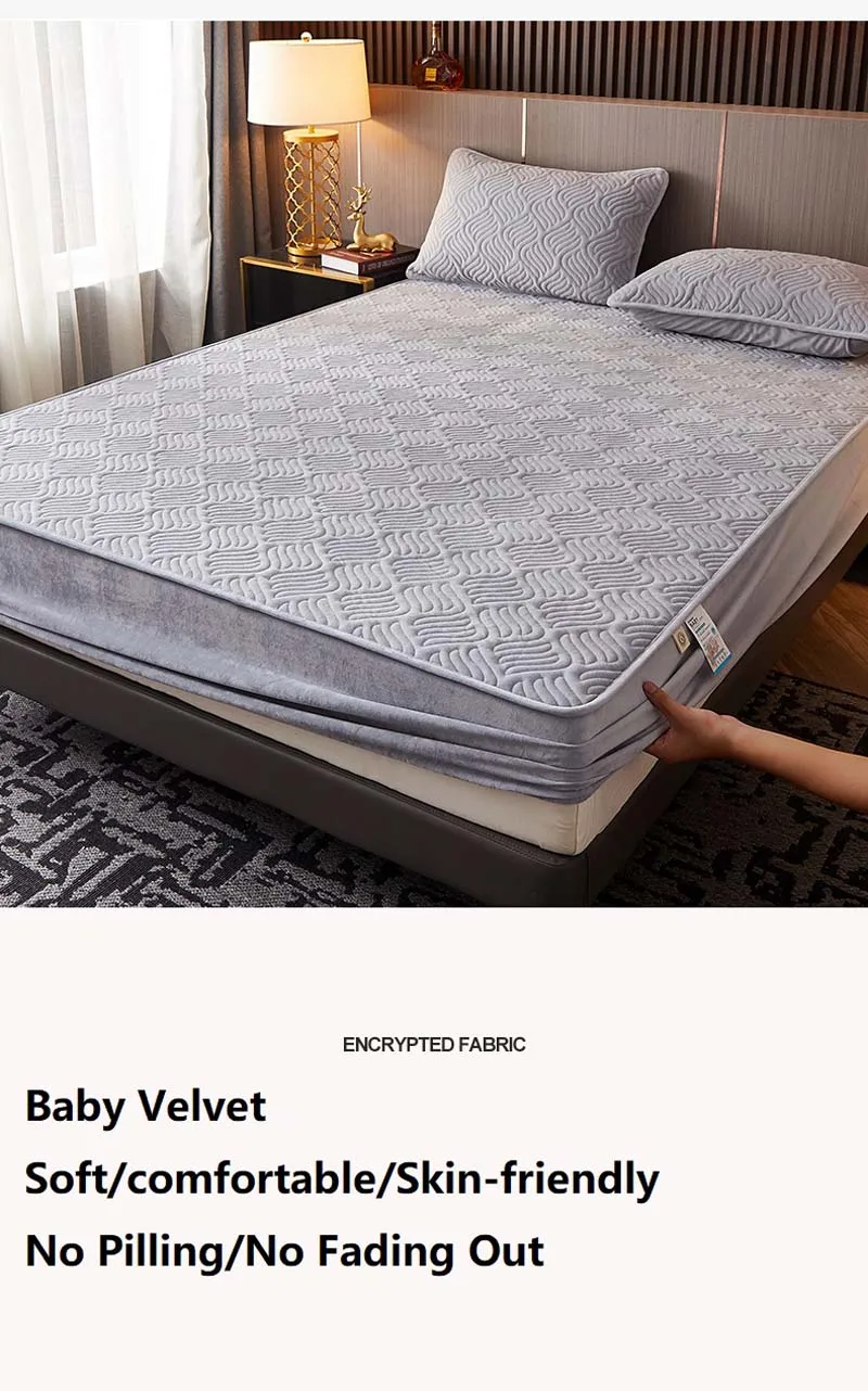 High Quality Short Plush Thicken Quilted Mattress Cover Luxury Anit-mites Soft Warm Quilting Baby Velvet Not Included Pillowcase 2 Mallzona Se9db6dc4546543a9b7bb5d2ef22dc9bcX High Quality Short Plush Thicken Quilted Mattress Cover Luxury Anit-mites Soft Warm Quilting Baby Velvet Not Included Pillowcase Mallzona
