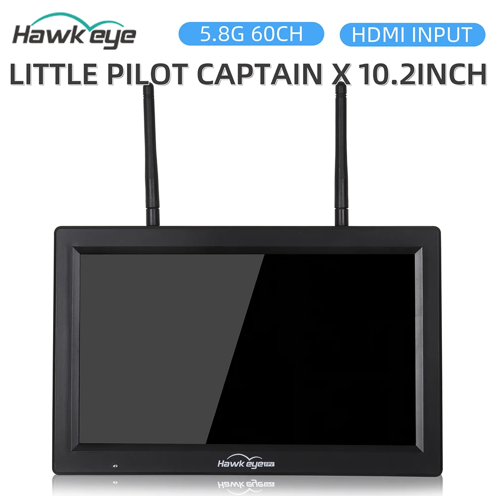 Hawkeye Captain X 10.2 inch 1024×600 DVR 5.8G Dual Receiver 1000 lux FPV Monitor 3S-6S for RC FPV Racing Drone
Hawkeye Captain X 10.2 inch 1024×600 DVR 5.8G Dual Receiver 1000 lux FPV Monitor 3S-6S for RC FPV Racing Drone