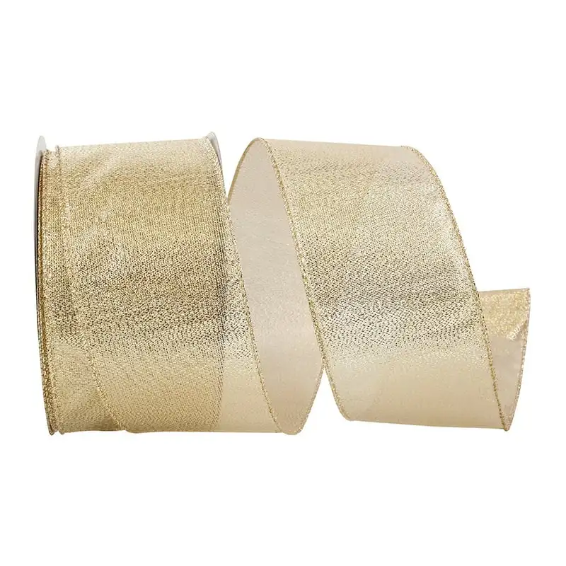 

Paper Christmas Ribbon, Gold, 2.5in x 20 yd, 1/Pack